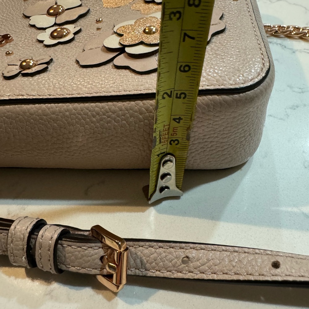 Michael Kors Floral Embellished Beige Crossbody Bag - Picture 4 of 12